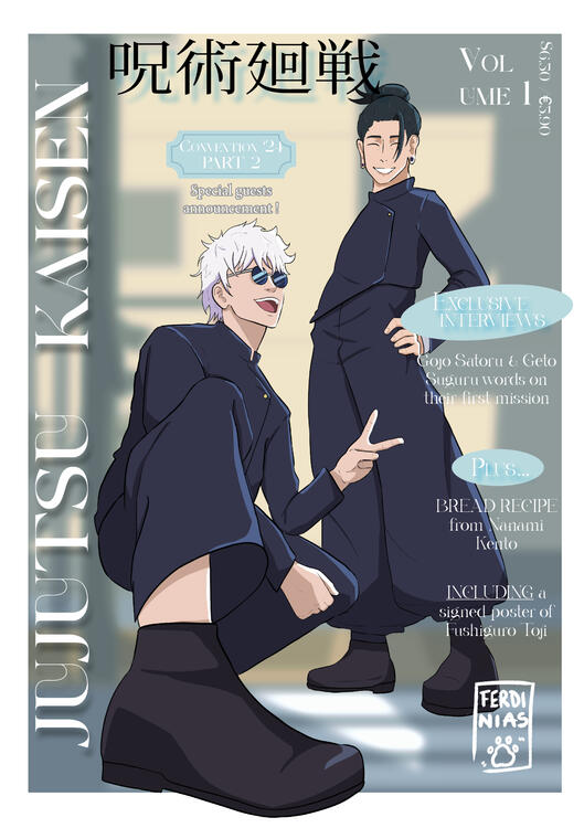 Faux magazine cover Jujutsu Kaisen