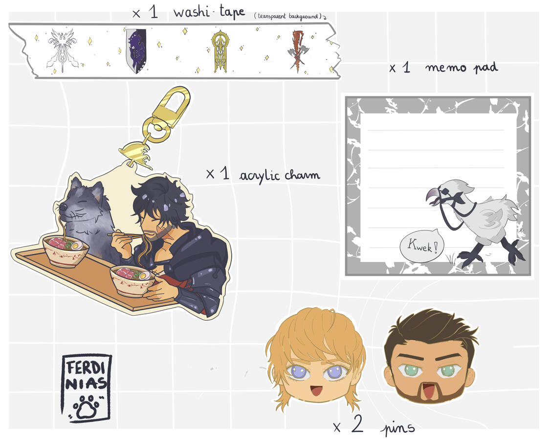 Final Fantasy XVI merch sheet