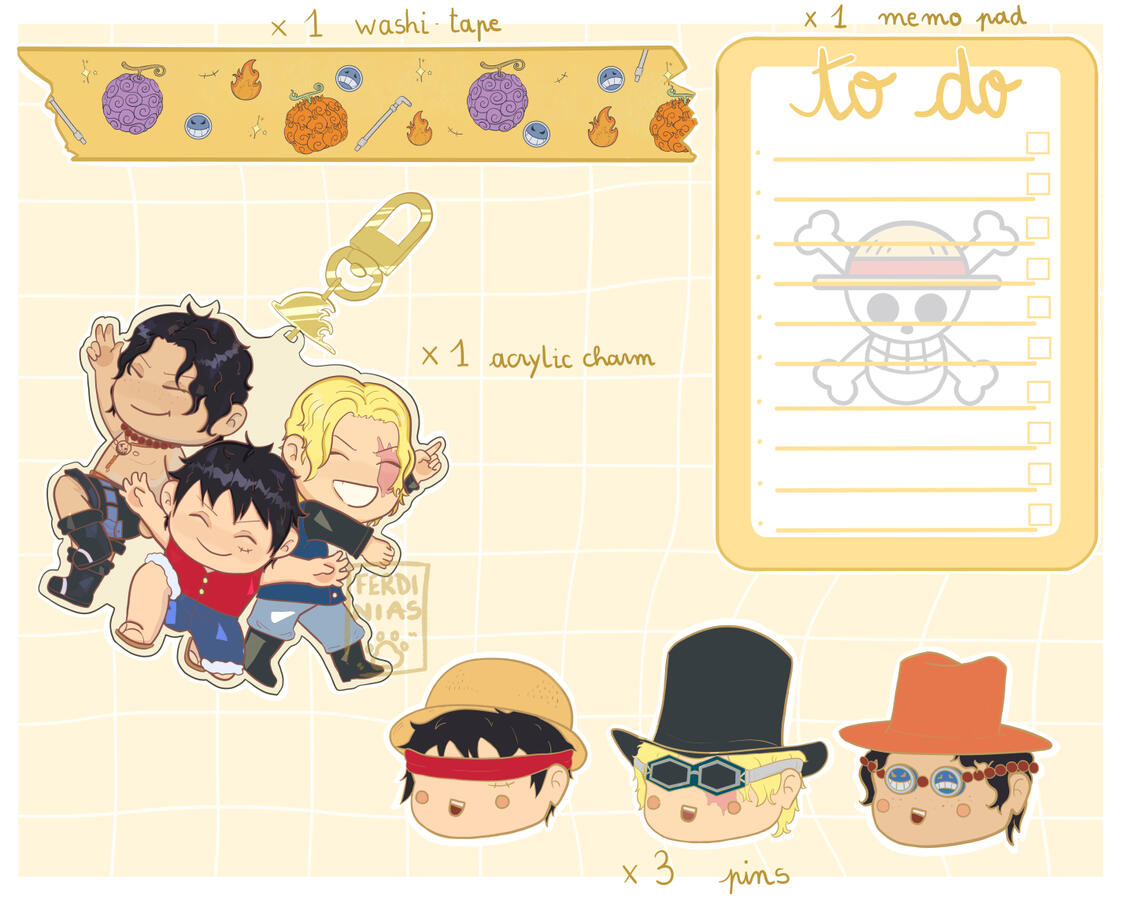 One Piece merch sheet