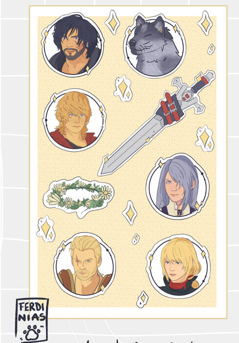 Final Fantasy XVI stickers sheet